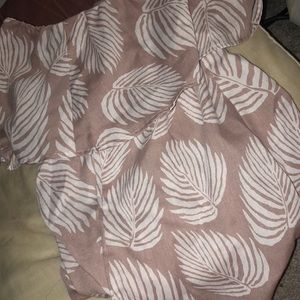 Feather off the shoulder romper